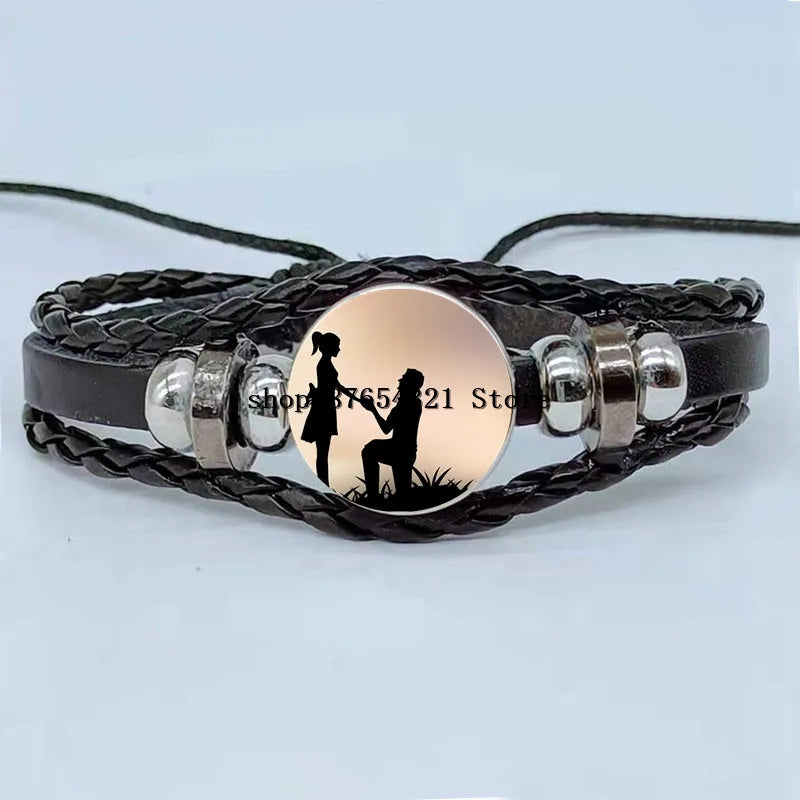 Valentine's Day Red Rose Heart Bracelet