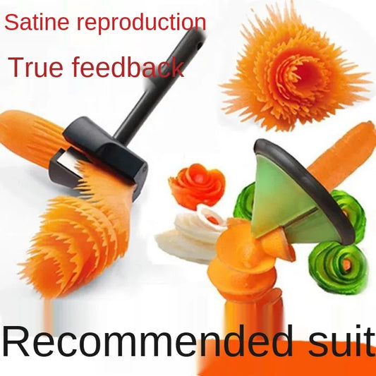 Flower Curler Set Kitchen Pattern Carving Mold Carving Curling Paring Knife Pattern Fancy Fruit Cutting Multi-function