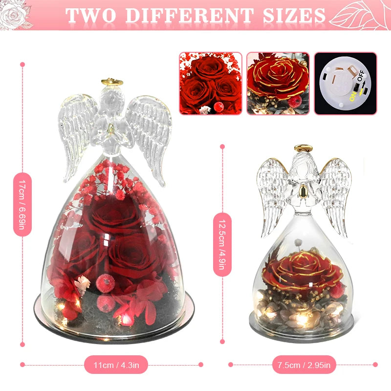Valentine Day Angel Figurines Lights Gift
