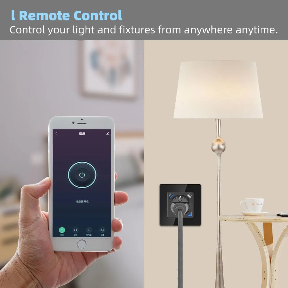 Wifi EU 16A Smart Wall Socket
