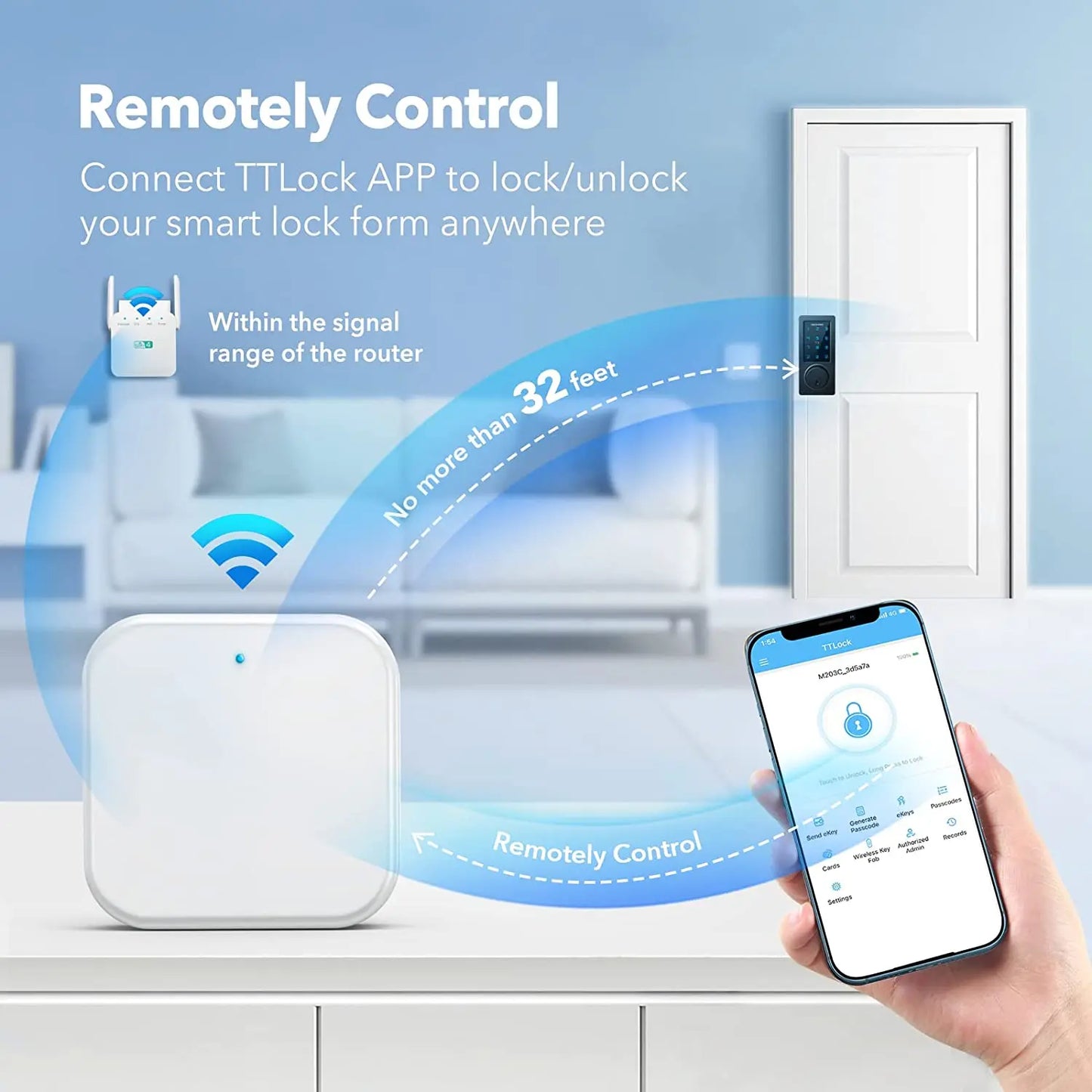 Door Lock Unlock Bluetooth Gateway Hub