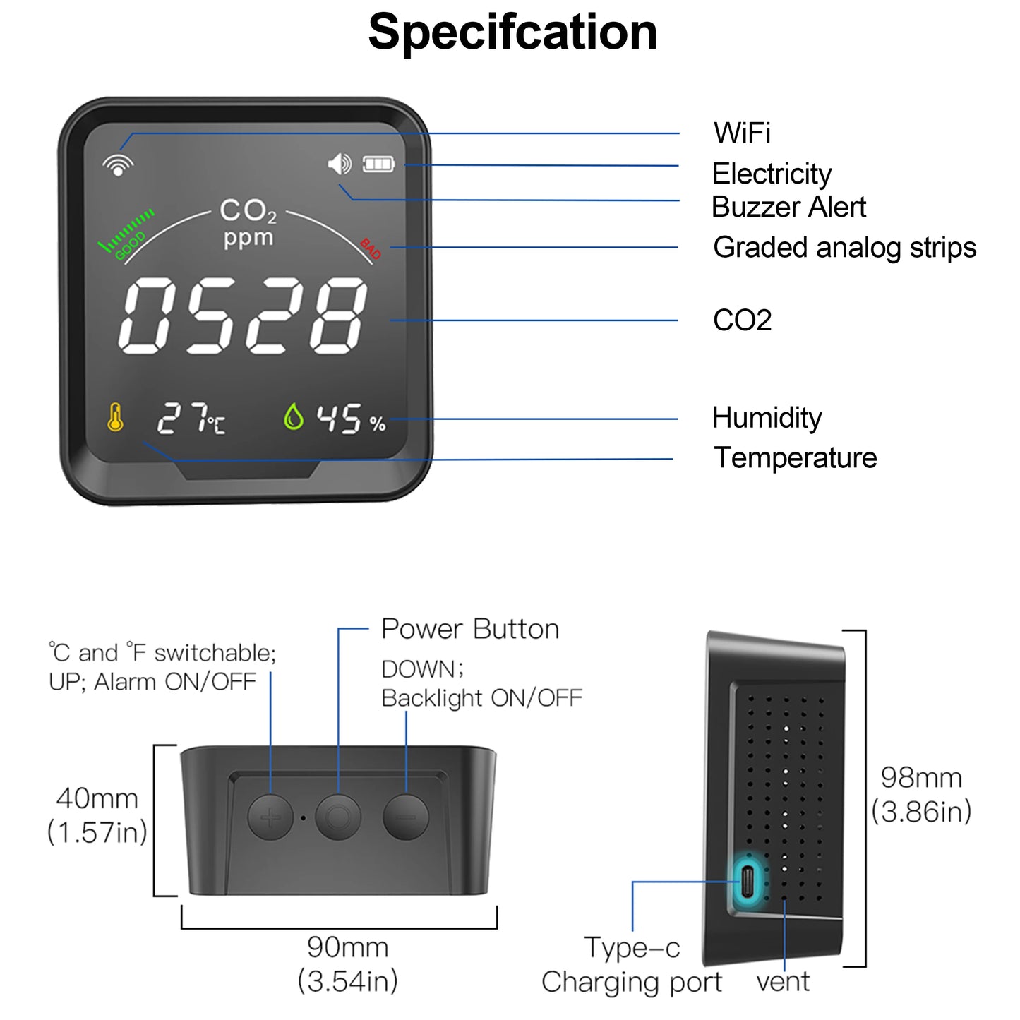 WiFi Smart CO2 Detector