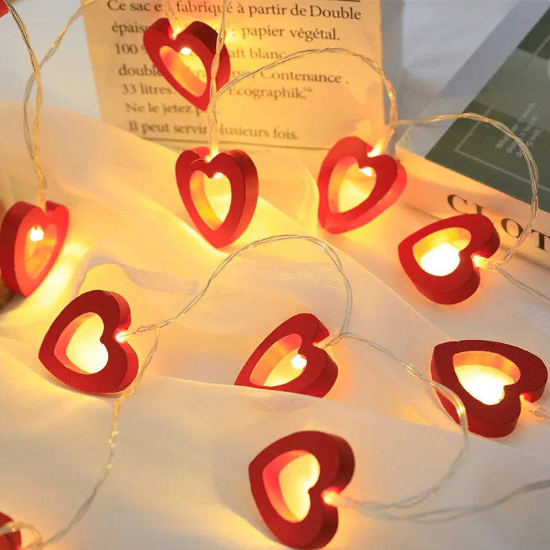 10pcs Heart String Decoration Lights