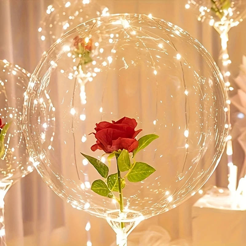 Party Decoration Rose Wave  LED Glow Balloon