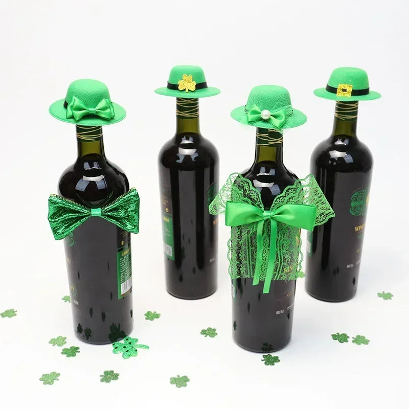 Wine Bottle Decor Clover Hat