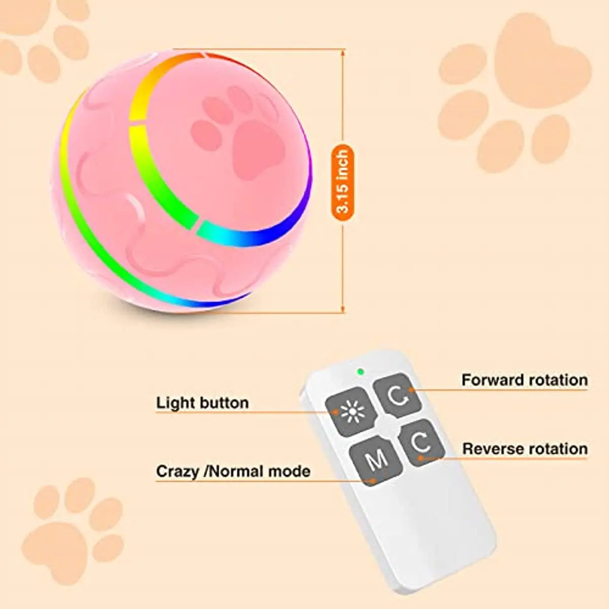 LED Self Rotating Ball Cat Toy
