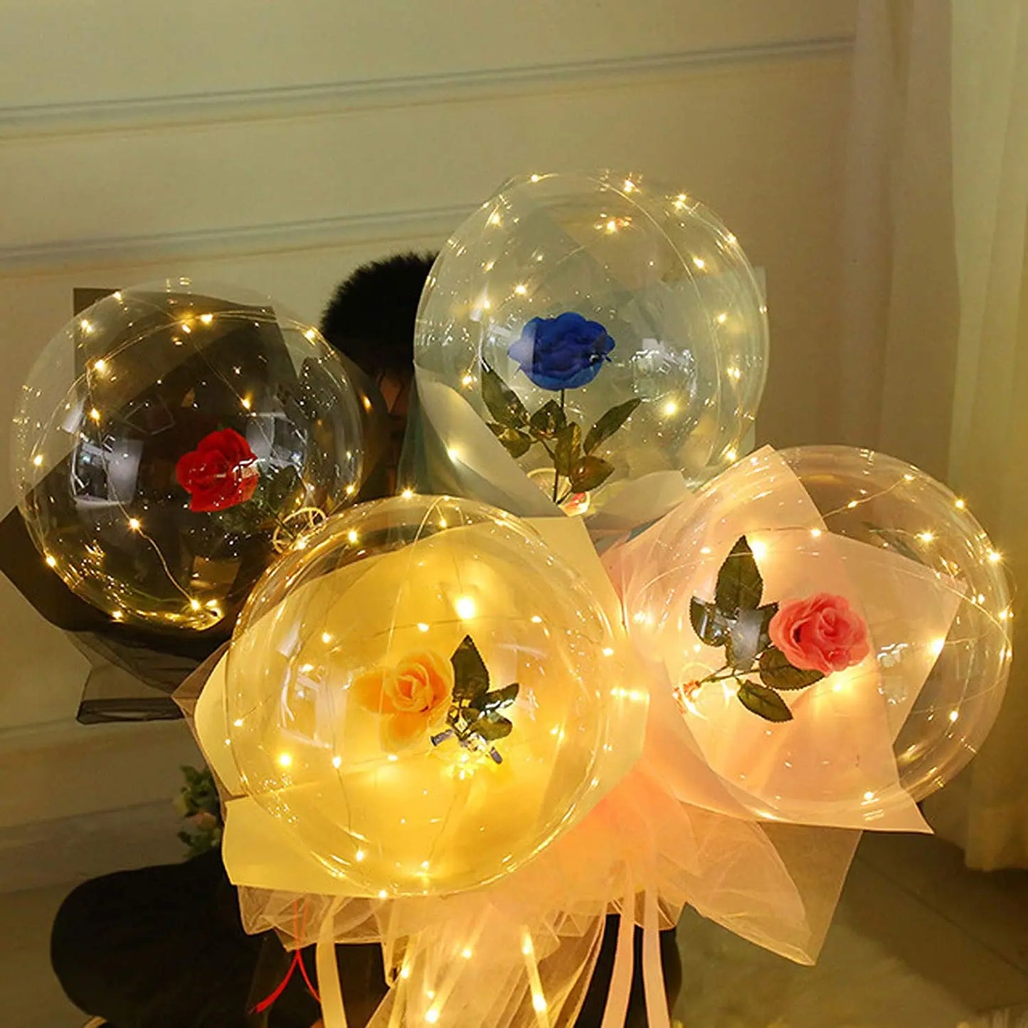 2PCS LED Transparent Luminous Balloons