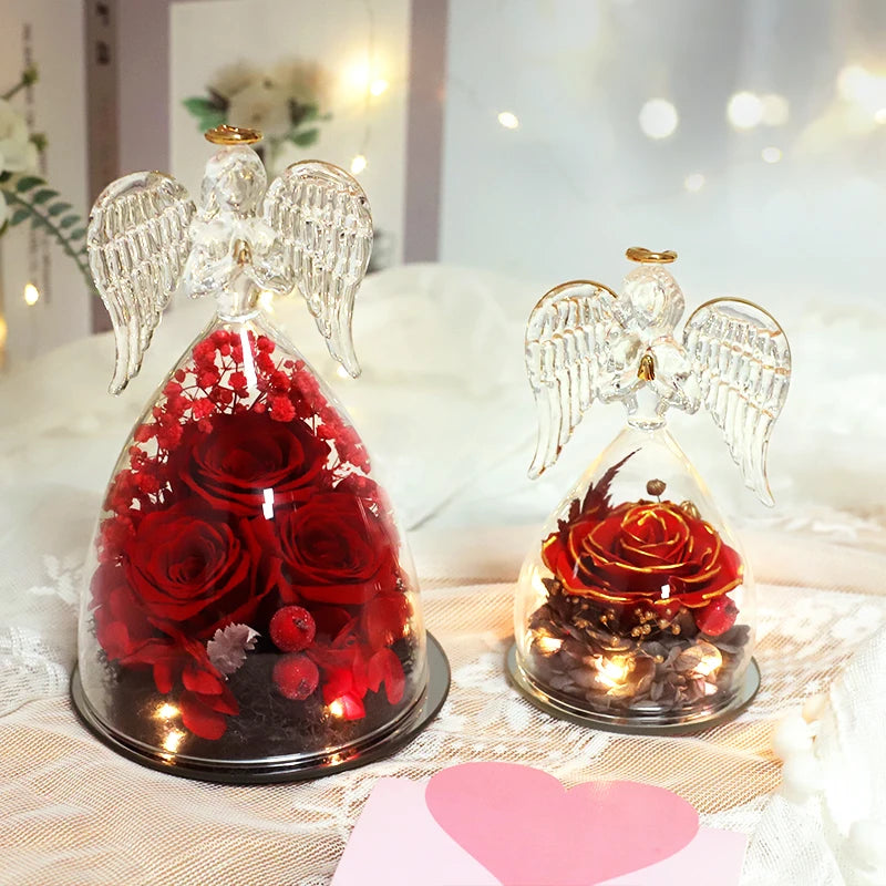 Valentine Day Angel Figurines Lights Gift