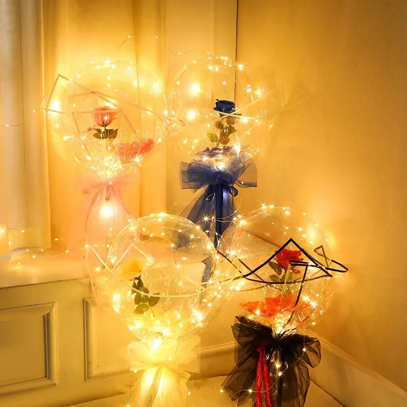2PCS LED Transparent Luminous Balloons