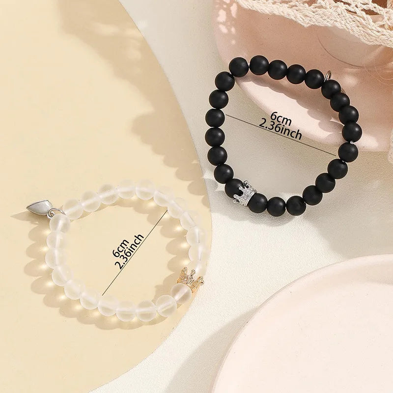 Handmade Crown Beaded Charms Bracelet