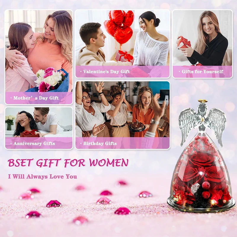 Valentine Day Angel Figurines Lights Gift