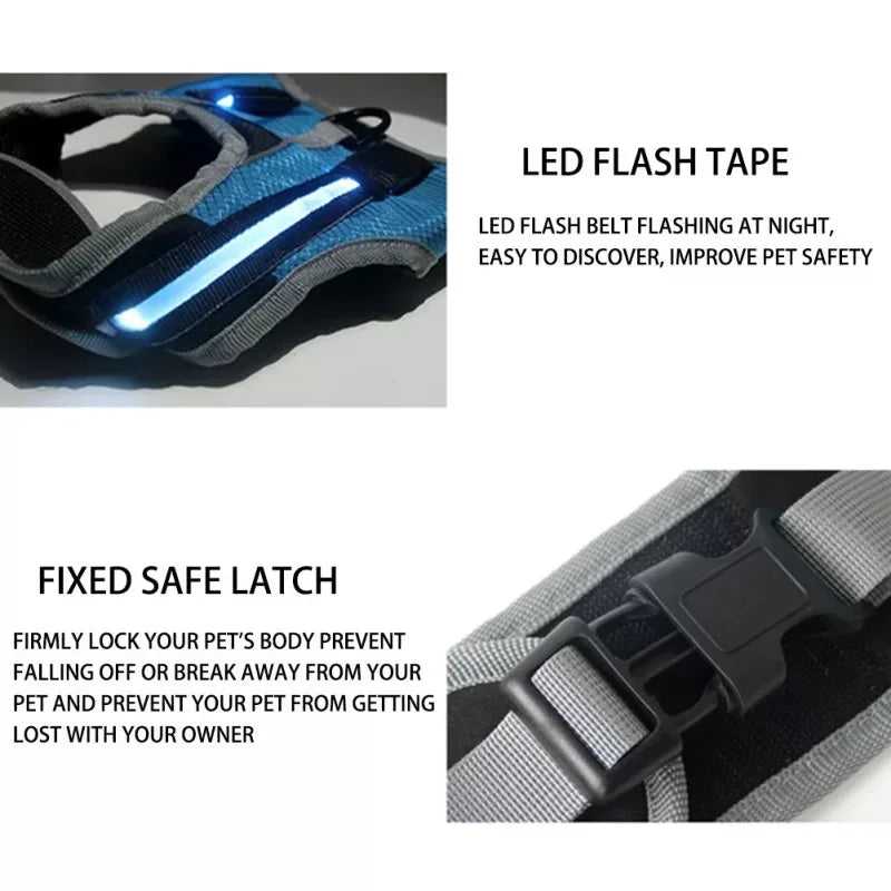 Dog LED Luminous Light Up Chest Strap Vest
