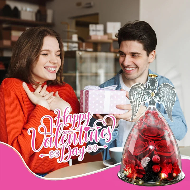 Valentine Day Angel Figurines Lights Gift