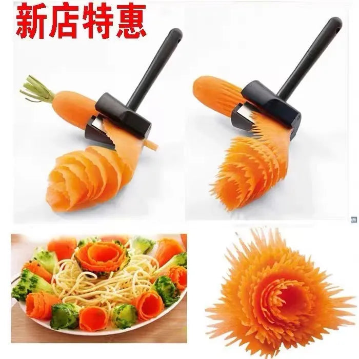 Flower Curler Set Kitchen Pattern Carving Mold Carving Curling Paring Knife Pattern Fancy Fruit Cutting Multi-function