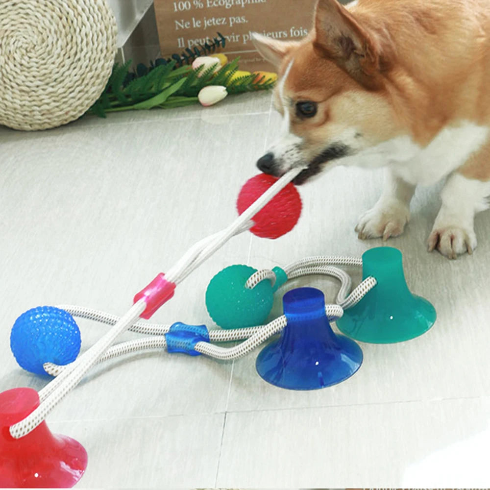 Dog Silicon Cup Suction Tug Ball Toys