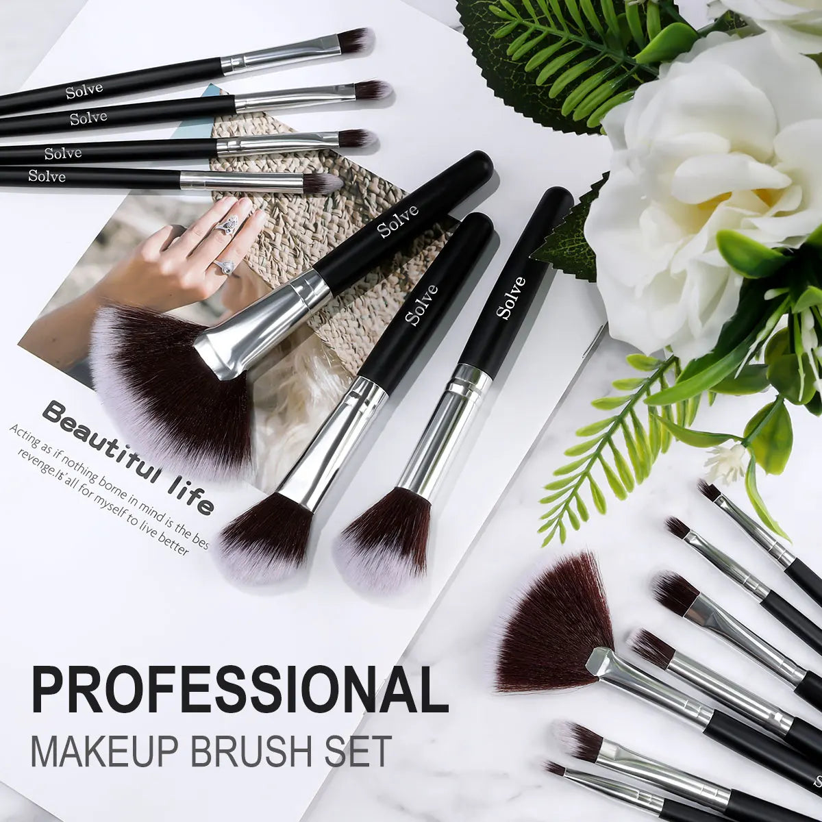 New 13 Pcs Pink Makeup Brushes Set