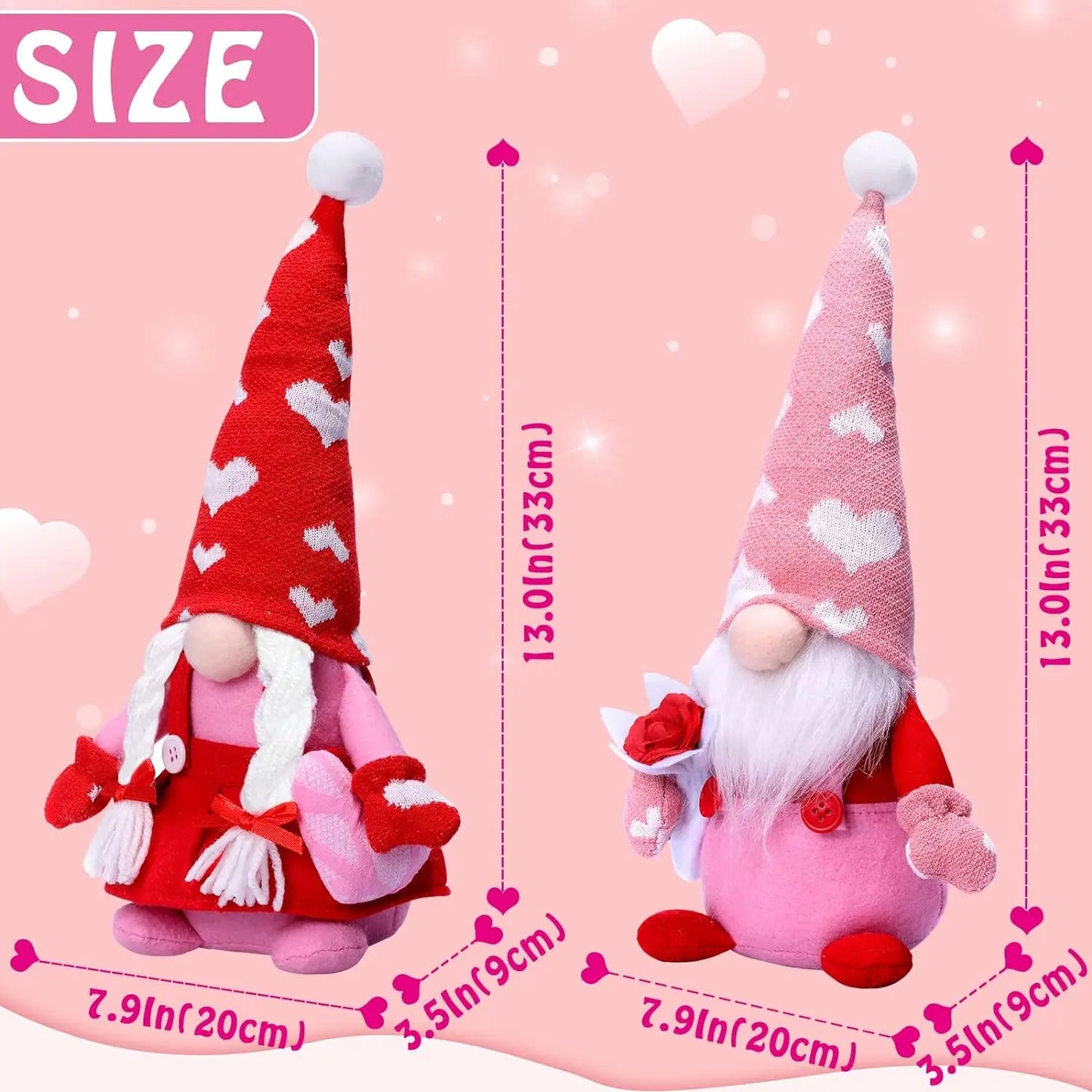 Valentine Gnomes Decor Ornaments