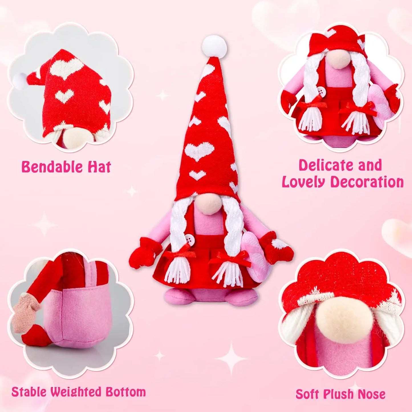 Valentine Gnomes Decor Ornaments