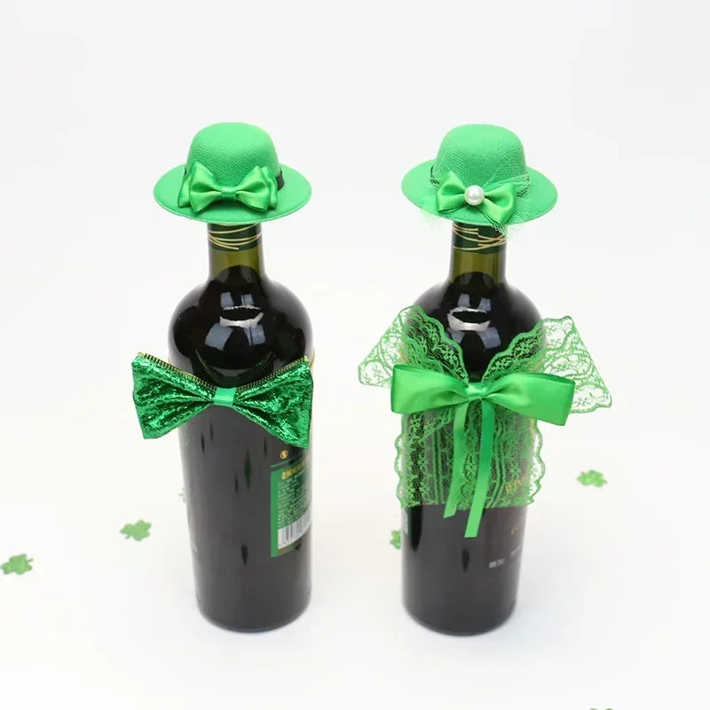 Wine Bottle Decor Clover Hat