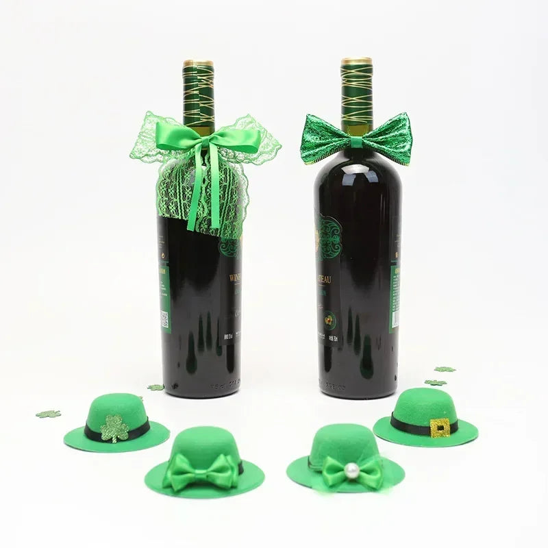 Wine Bottle Decor Clover Hat