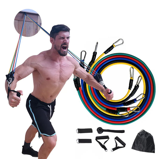 Gym 11 Pcs Resistance Tube Bands Set