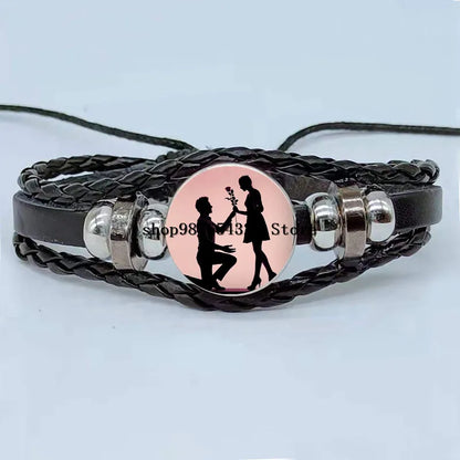 Valentine's Day Red Rose Heart Bracelet
