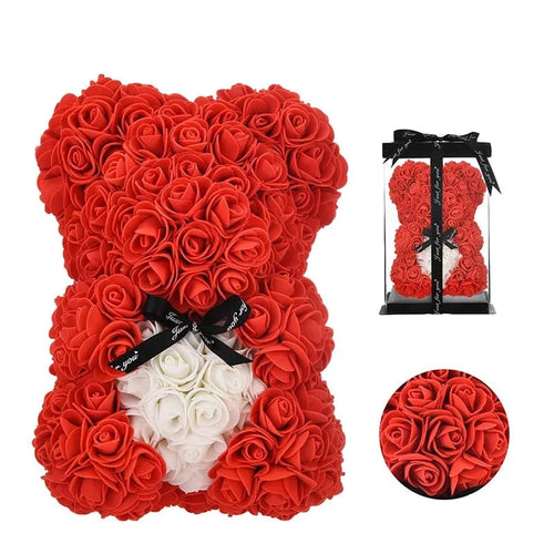 Artificial PE Teddy Rose  Flower Bear