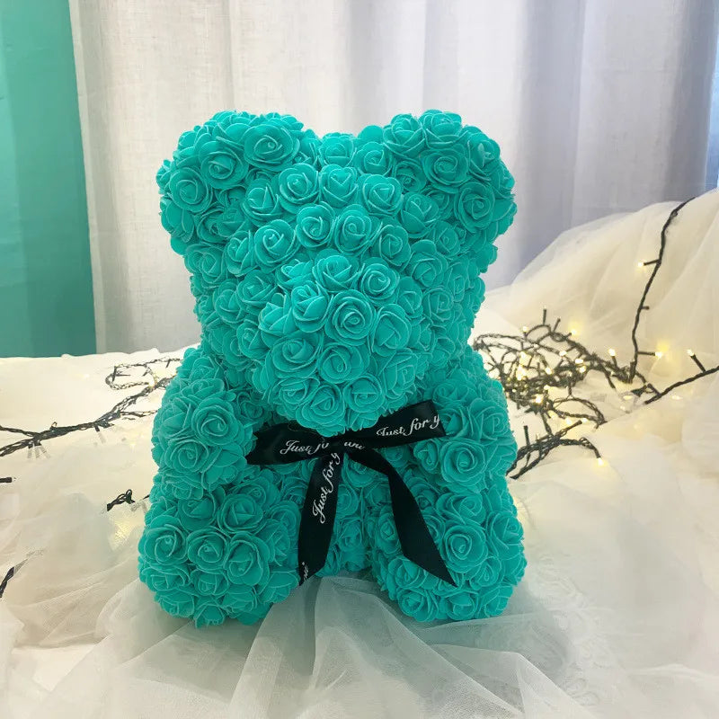 Artificial PE Teddy Rose  Flower Bear
