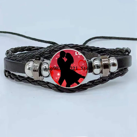 Valentine's Day Red Rose Heart Bracelet