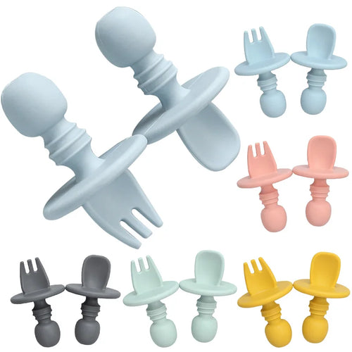 Baby Mini Silicone Fork Spoon