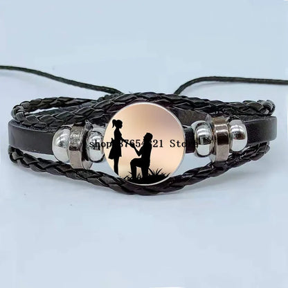 Valentine's Day Red Rose Heart Bracelet