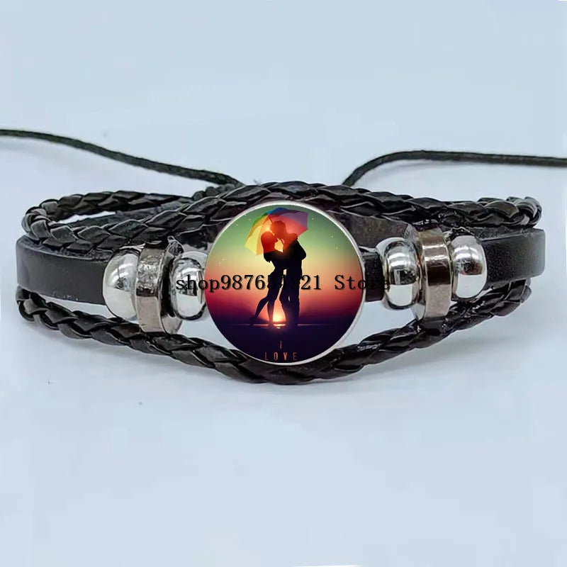 Valentine's Day Red Rose Heart Bracelet
