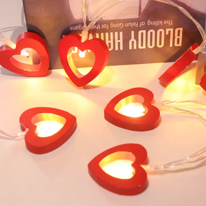 10pcs Heart String Decoration  Lights