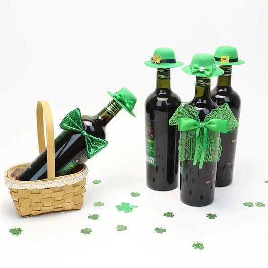 Wine Bottle Decor Clover Hat