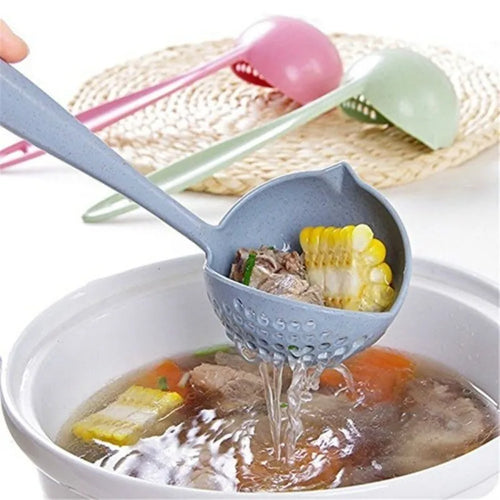2 in 1 Long Handle Soup Spoon