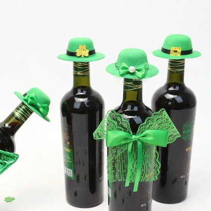 Wine Bottle Decor Clover Hat