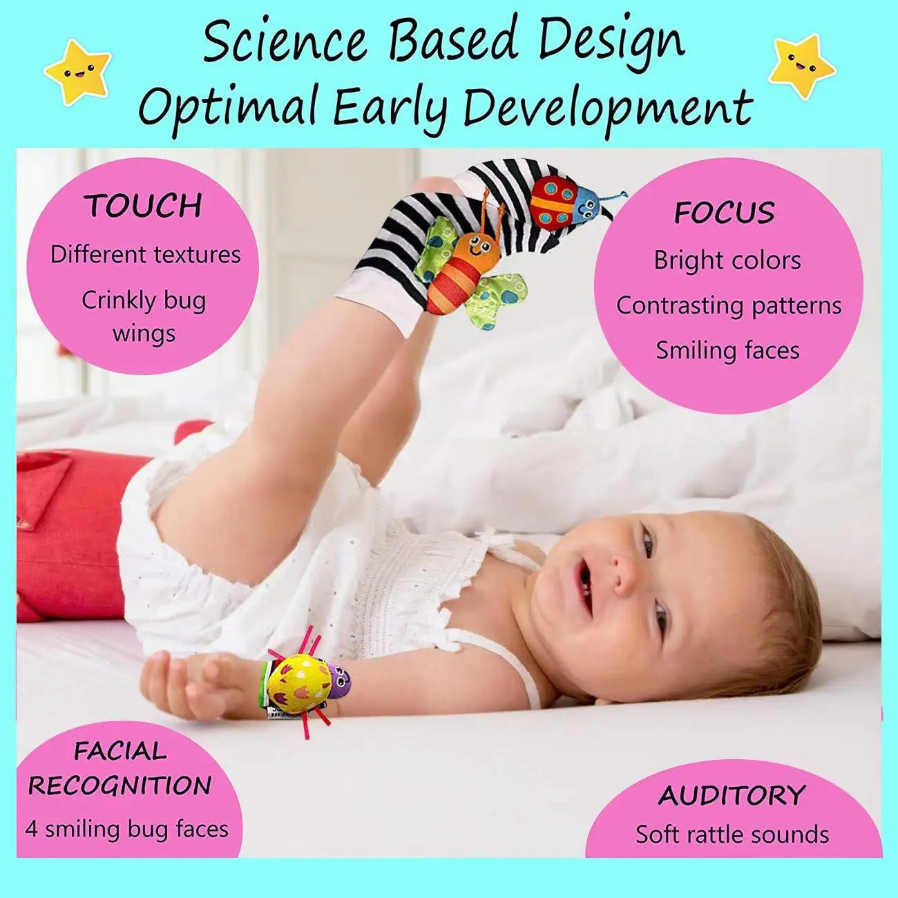 Baby Socks Wrist Rattle Socks Toys