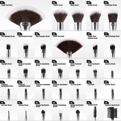 New 13 Pcs Pink Makeup Brushes Set
