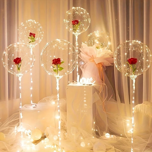 Party Decoration Rose Wave  LED Glow Balloon