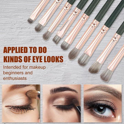 Hot Green Makeup Brushes Set