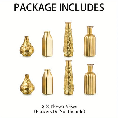 Art Style Cylindrical Gold Glass Vase