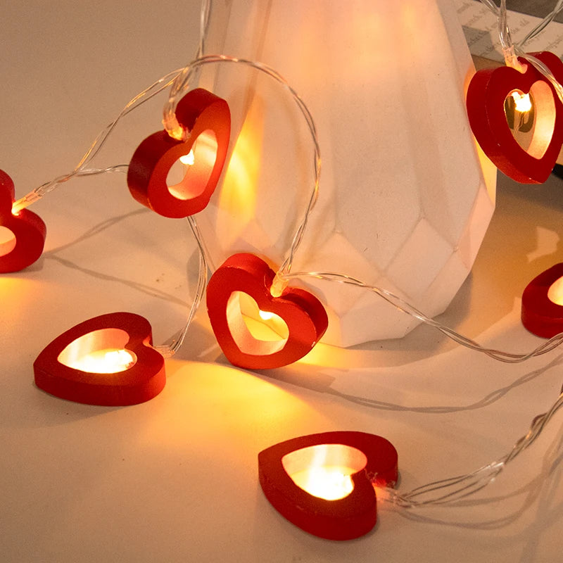 10pcs Heart String Decoration  Lights