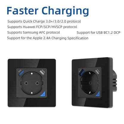 Wifi EU 16A Smart Wall Socket
