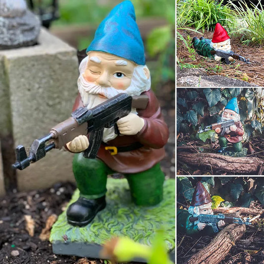 Garden Lawn Funny Army Statue