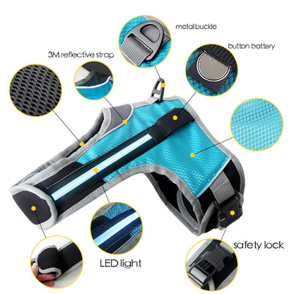 Dog LED Luminous Light Up Chest Strap Vest